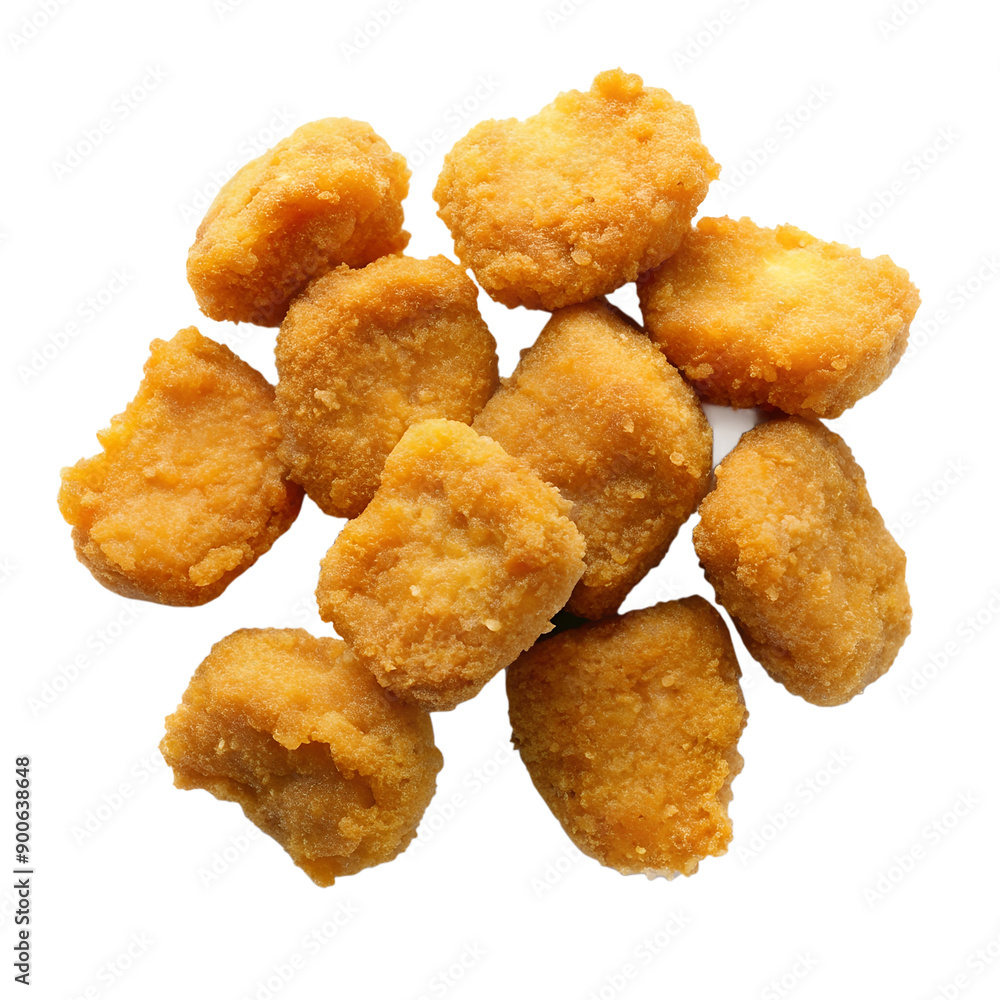 nuggets top view, isolated on a transparent background nuggets top view, isolated on a transparent background