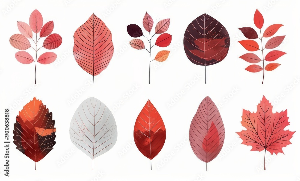 Obraz premium Autumn Leaves Illustration