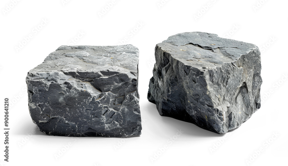 Two large rocks side by side on a white or transparent background Two large rocks side by side on a white or transparent background