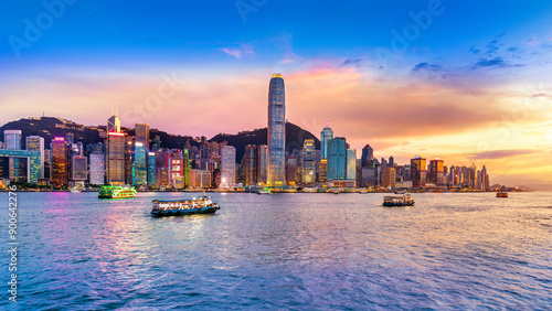 Photography Hong Kong cityscapse at sunset.