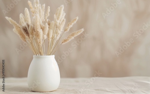 White Vase With Pampas Grass