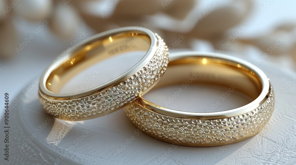 Wedding Rings on White Plate Wedding Rings on White Plate
