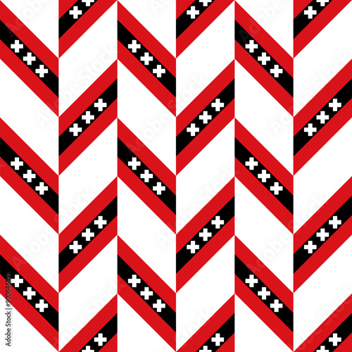 amsterdam flag pattern chevron background. vector illustration