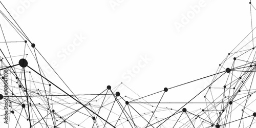 Abstract connecting dots and lines with geometric background. Geometric plexus structure cybernetic concept. Internet connection network high digital technology with connecting points and lines.