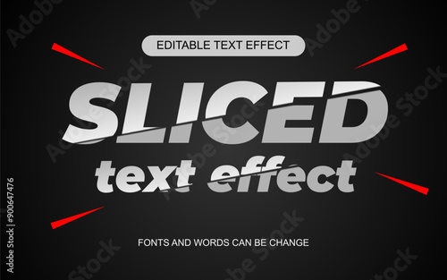Editable sliced vector text effect