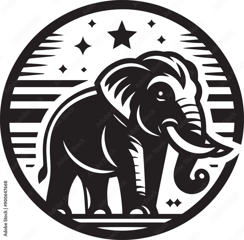 Asian elephant vector icon isolated on a white background. Asian elephant logo illustration. Asian elephant vector icon isolated on a white background. Asian elephant logo illustration.