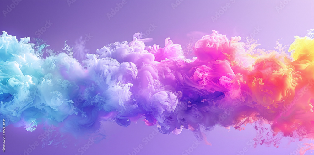 Colorful Abstract Smoke Cloud on Gradient Background Colorful Abstract Smoke Cloud on Gradient Background