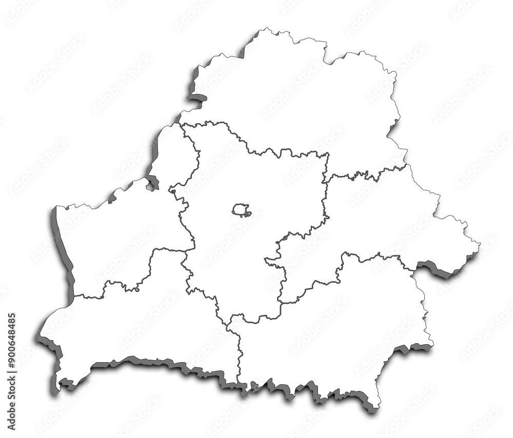 BELARUS MAP WITH ITS REGIONS AND POLITICAL ADMINISTRATIVE DIVISIONS BELARUS MAP WITH ITS REGIONS AND POLITICAL ADMINISTRATIVE DIVISIONS