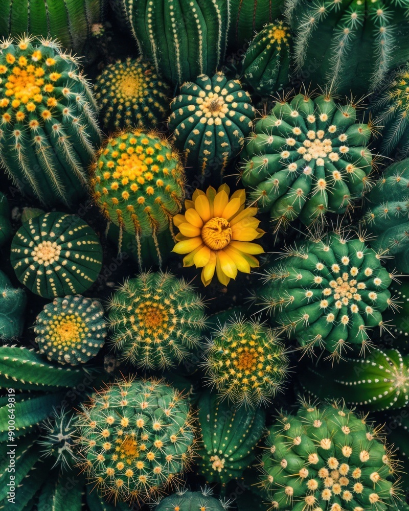 High definition photo of various cacti with intricate patterns and vibrant colors. Generative ai. High definition photo of various cacti with intricate patterns and vibrant colors. Generative ai.