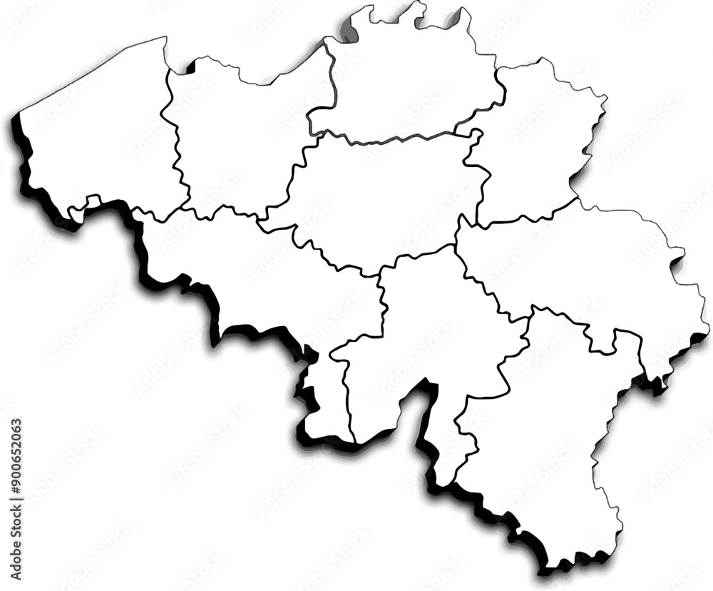 MAP OF BELGIUM WITH ITS PROVINCES AND POLITICAL ADMINISTRATIVE DIVISIONS MAP OF BELGIUM WITH ITS PROVINCES AND POLITICAL ADMINISTRATIVE DIVISIONS