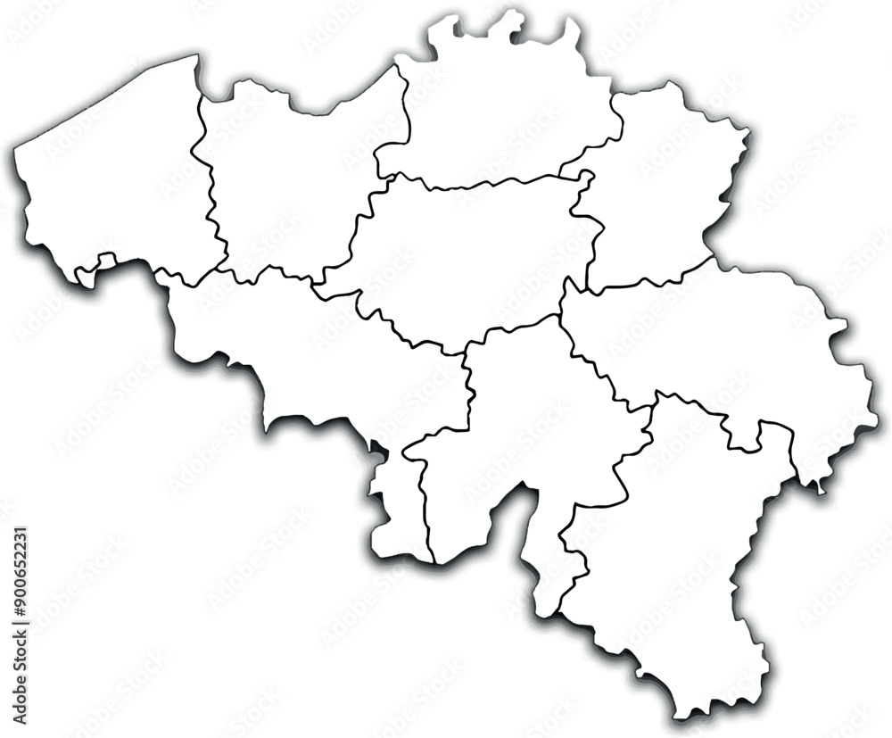 MAP OF BELGIUM WITH ITS PROVINCES AND POLITICAL ADMINISTRATIVE DIVISIONS MAP OF BELGIUM WITH ITS PROVINCES AND POLITICAL ADMINISTRATIVE DIVISIONS