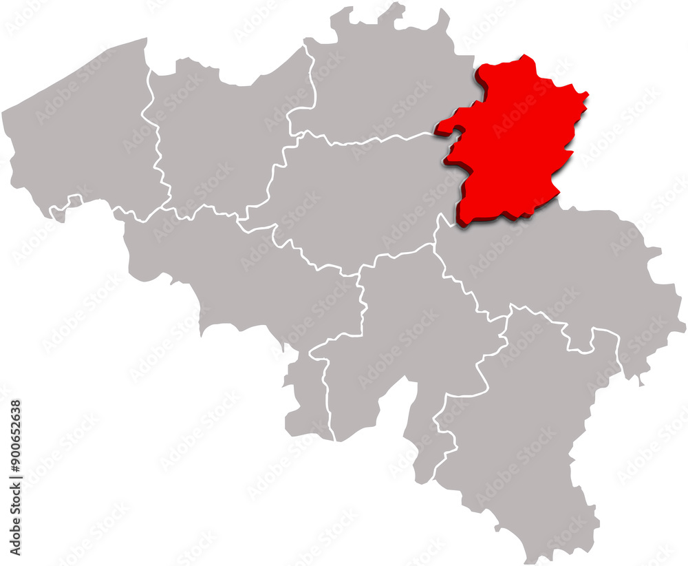 LIMBURG map PROVINCE of BELGIUM 3d isometric map LIMBURG map PROVINCE of BELGIUM 3d isometric map
