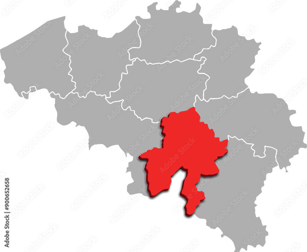 NAMUR map PROVINCE of BELGIUM 3d isometric map NAMUR map PROVINCE of BELGIUM 3d isometric map