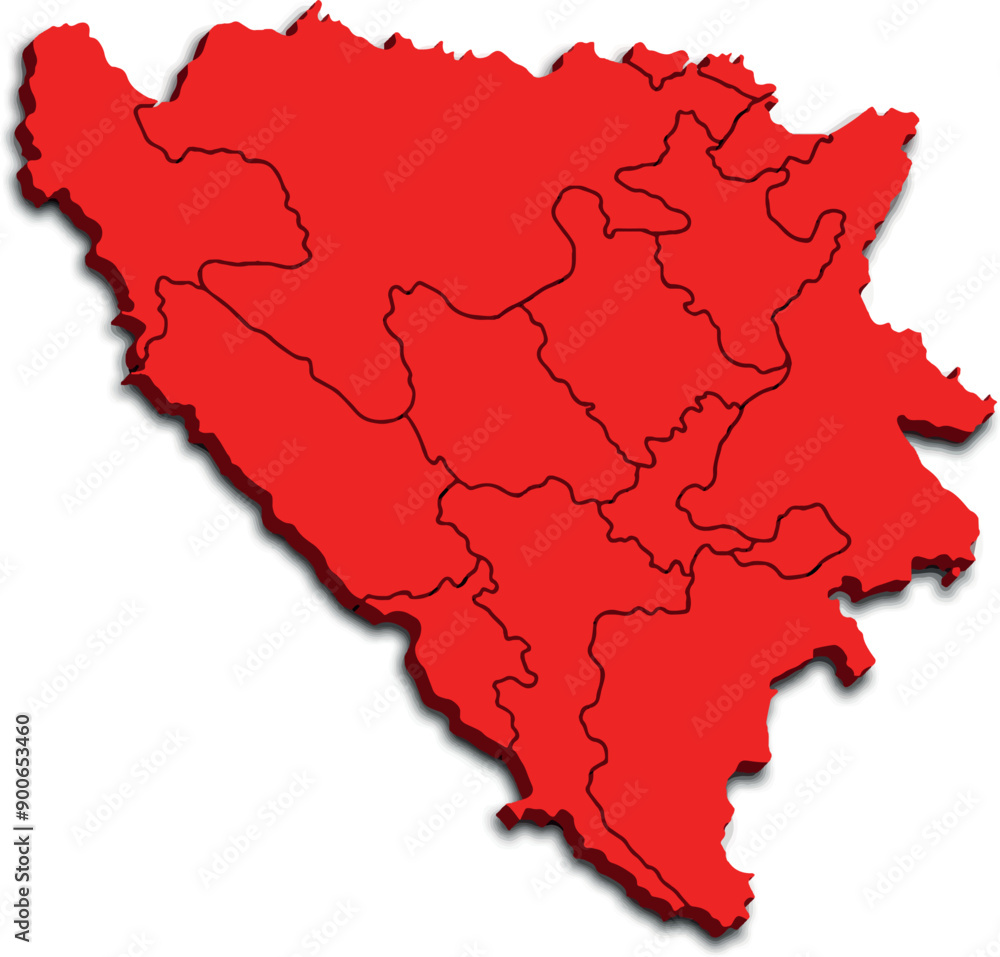 MAP OF BOSNIA AND HERZEGOVINA WITH ITS POLITICAL ADMINISTRATIVE DIVISIONS MAP OF BOSNIA AND HERZEGOVINA WITH ITS POLITICAL ADMINISTRATIVE DIVISIONS