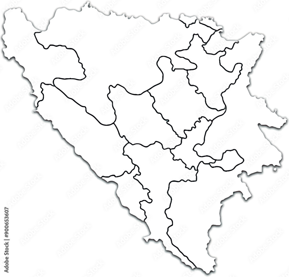 MAP OF BOSNIA AND HERZEGOVINA WITH ITS POLITICAL ADMINISTRATIVE DIVISIONS MAP OF BOSNIA AND HERZEGOVINA WITH ITS POLITICAL ADMINISTRATIVE DIVISIONS