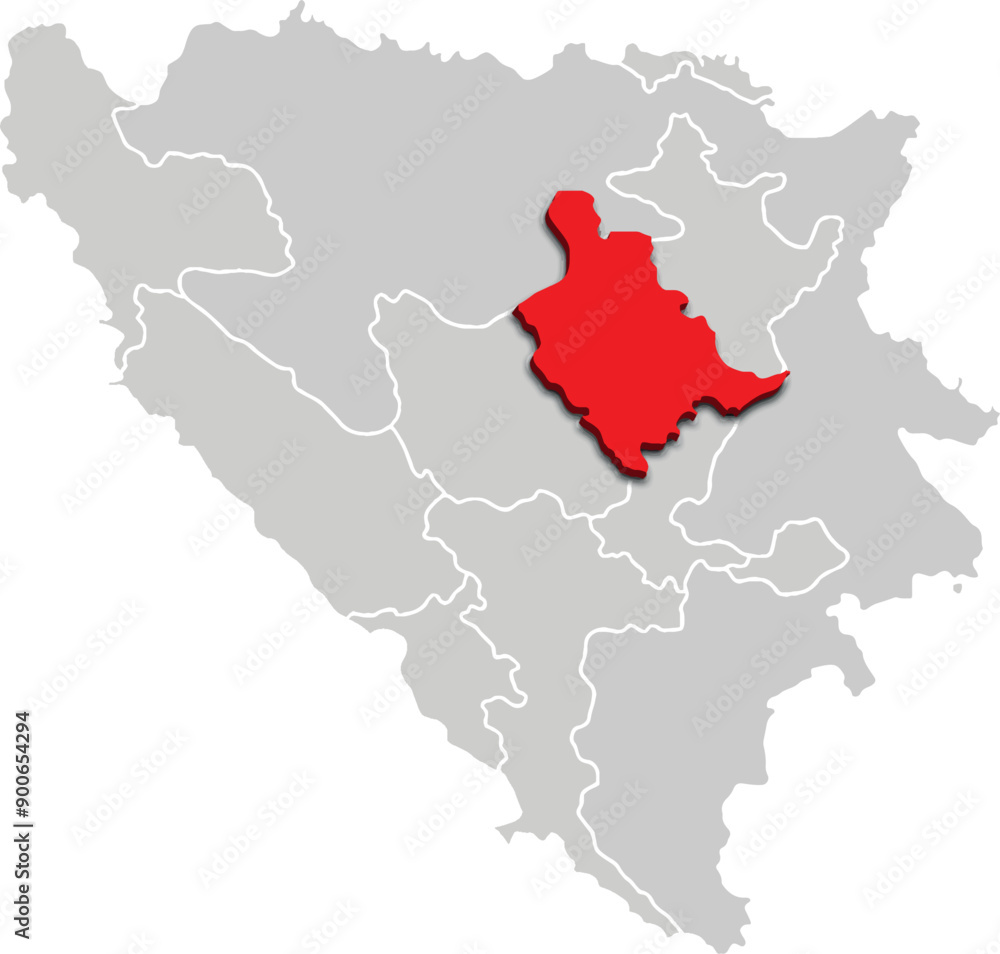 ZONICA DOBOJ map administrative division of BOSNIA AND HERZEGOVINA 3d isometric map ZONICA DOBOJ map administrative division of BOSNIA AND HERZEGOVINA 3d isometric map