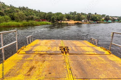 Ferry across Victoria Nile in Murchison Falls national park, Uganda