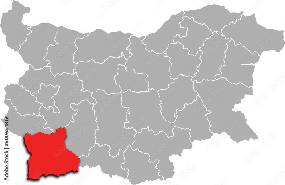 BLAGOEVGRAD map REGION of BULGARIA 3d isometric map BLAGOEVGRAD map REGION of BULGARIA 3d isometric map