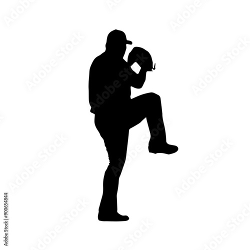baseball action sports logo silhouette