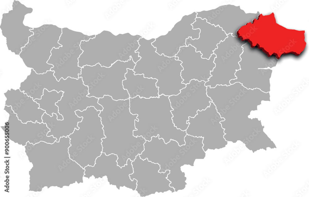 DIBRICH map REGION of BULGARIA 3d isometric map DIBRICH map REGION of BULGARIA 3d isometric map