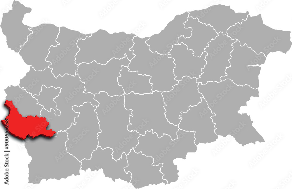 KYUSTENDIL map REGION of BULGARIA 3d isometric map KYUSTENDIL map REGION of BULGARIA 3d isometric map