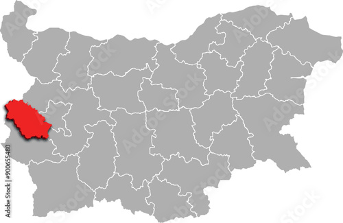 PERNIK map REGION of BULGARIA 3d isometric map