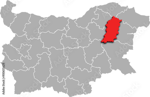 SHUMEN map REGION of BULGARIA 3d isometric map