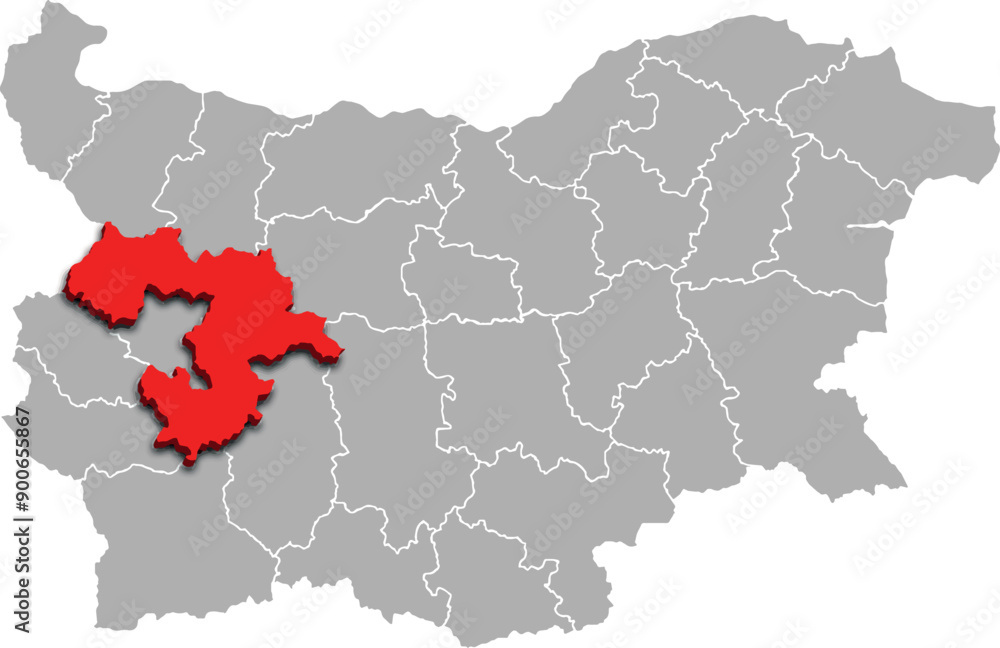 SOFIA map REGION of BULGARIA 3d isometric map SOFIA map REGION of BULGARIA 3d isometric map