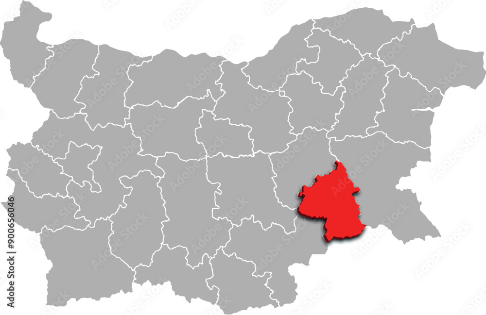 YAMBOL map REGION of BULGARIA 3d isometric map YAMBOL map REGION of BULGARIA 3d isometric map