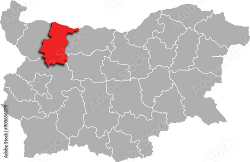 VRATSA map REGION of BULGARIA 3d isometric map
