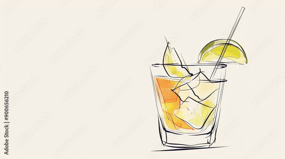 Graphic of a cocktail. Drawing of a drink Graphic of a cocktail. Drawing of a drink