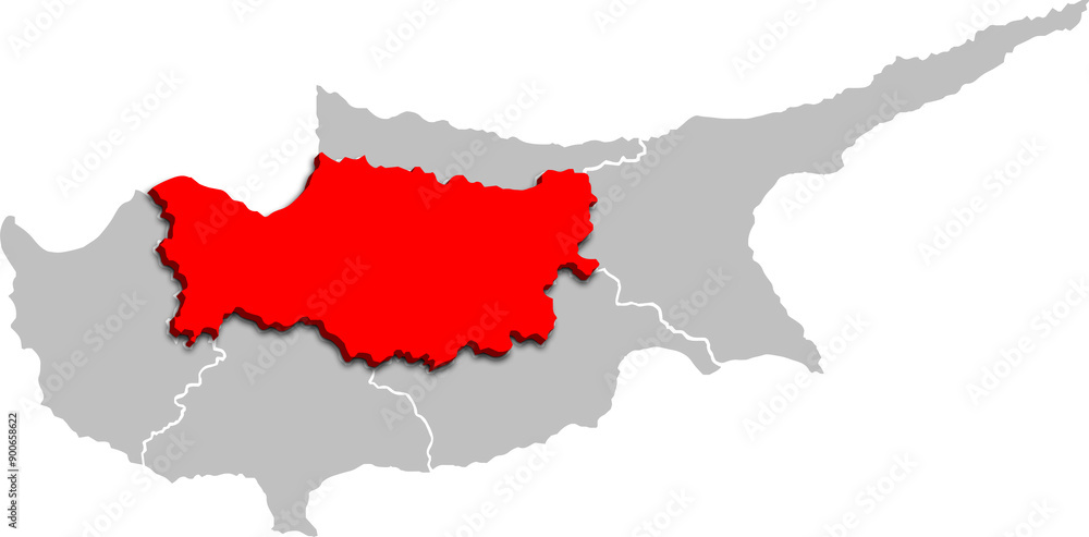 NICOSIA MAP ADMINISTRATIVE DISTRICT OF CYPRUS 3D ISOMETRIC MAP NICOSIA MAP ADMINISTRATIVE DISTRICT OF CYPRUS 3D ISOMETRIC MAP