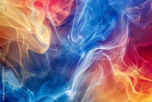 Abstract Smoke Swirls in Vibrant Colors © Hairilnizam