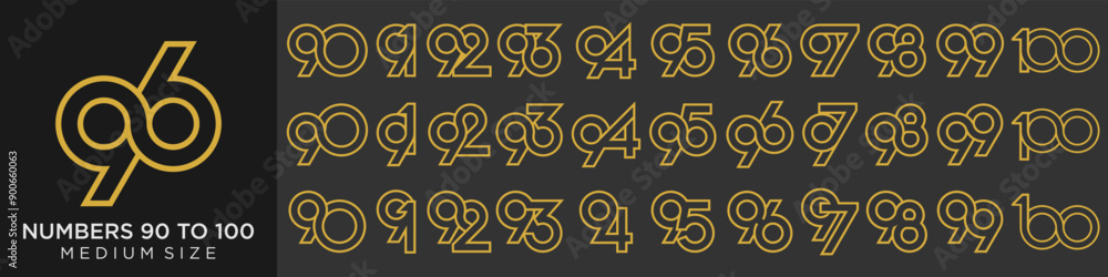 collection of creative number 90 to 99 logo designs. abstract number design vector illustration collection of creative number 90 to 99 logo designs. abstract number design vector illustration