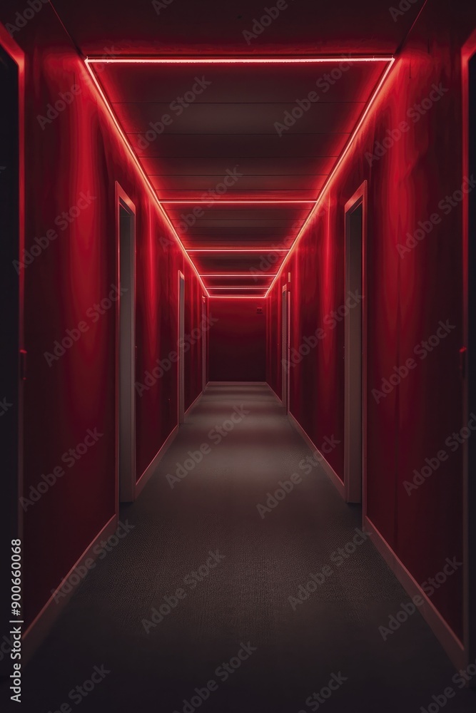 Φωτογραφία Neon corridor effects showcase the lively and cutting-edge aesthetics of illuminated passageways, capturing the essence of modern design and urban allure