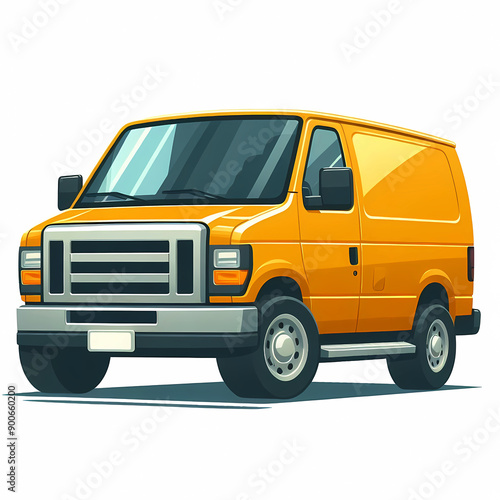 Wallpaper Mural Modern Cargo Van flat vector illustration isolated on a white background Torontodigital.ca