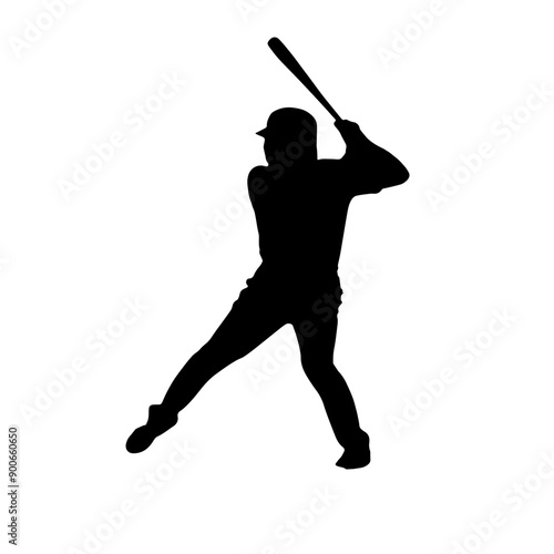 baseball action sports logo silhouette