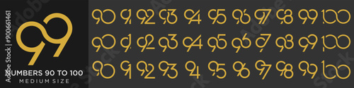 collection of creative number 90 to 99 logo designs. abstract number design vector illustration