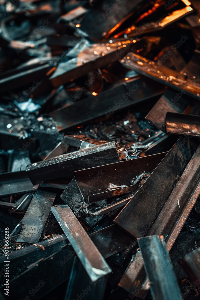 Pile of Metallic Scrap Metal with Industrial Texture and Metallic Shiny Surface Pile of Metallic Scrap Metal with Industrial Texture and Metallic Shiny Surface
