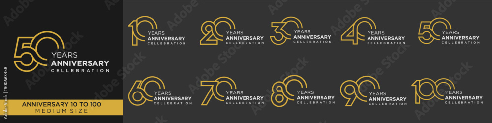 collection of creative number 10 to 100 logo designs. abstract number design vector illustration collection of creative number 10 to 100 logo designs. abstract number design vector illustration