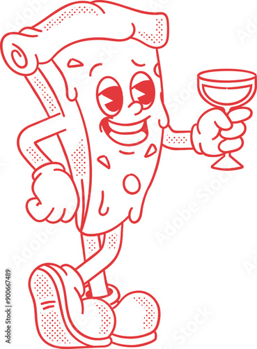 Pizza Mascot Character Illustration