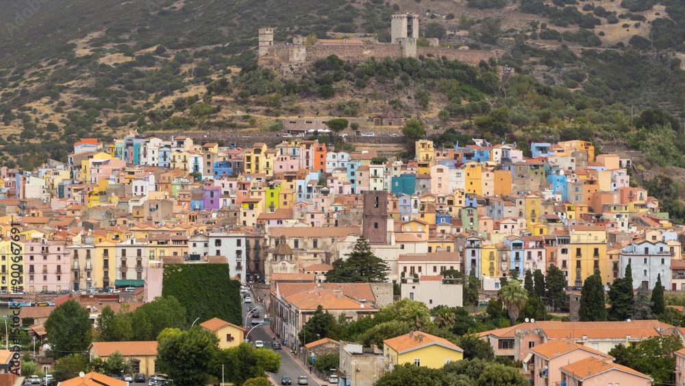 Fototapeta premium Colorful Houses in Bosa, Sardinia
