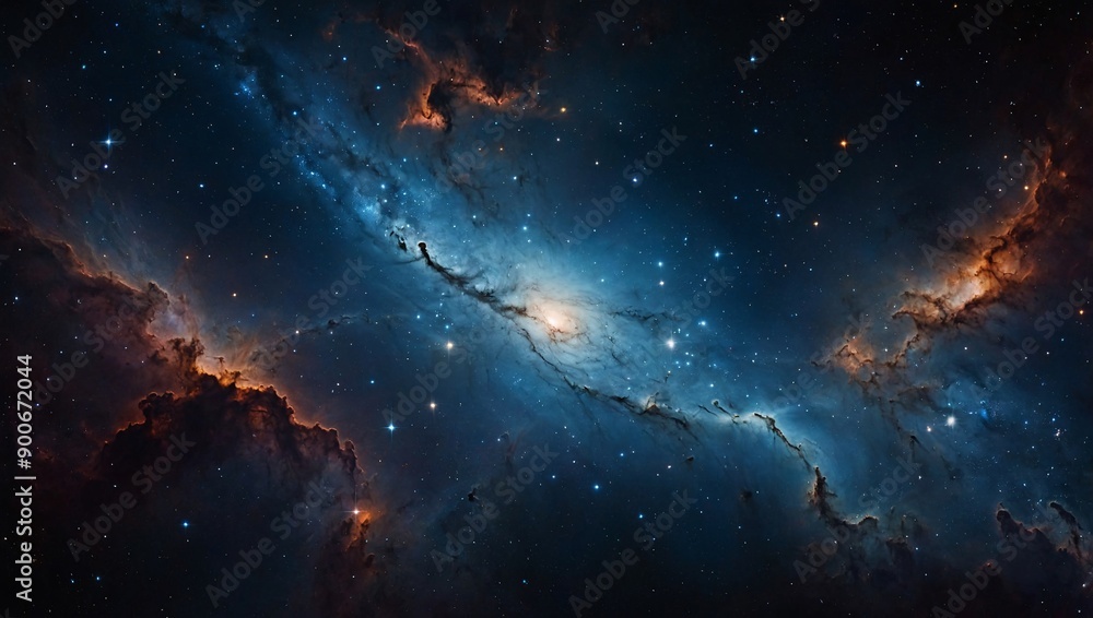 Fototapeta premium Wallpaper stellar field Immersive deep space image with bright celestial objects and dark voids - high contrast
