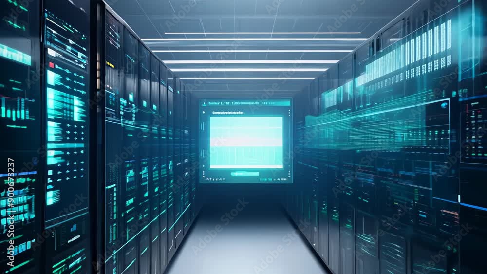 Server database storage. Concept: accumulation of computer memory and information Server database storage. Concept: accumulation of computer memory and information