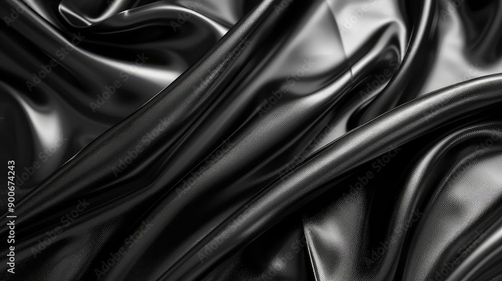 Fototapeta premium Sleek Black Plastic Sheet Background