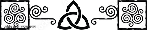 Celtic Triskele Header - Square Ends - Irish Triquetra