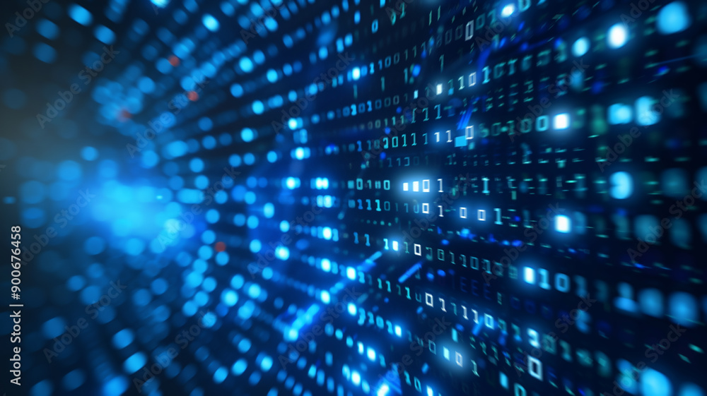 Abstract Digital Data Binary Code Background for AI, Symbolizing Technology, Information, and Cybersecurity. Abstract Digital Data Binary Code Background for AI, Symbolizing Technology, Information, and Cybersecurity.