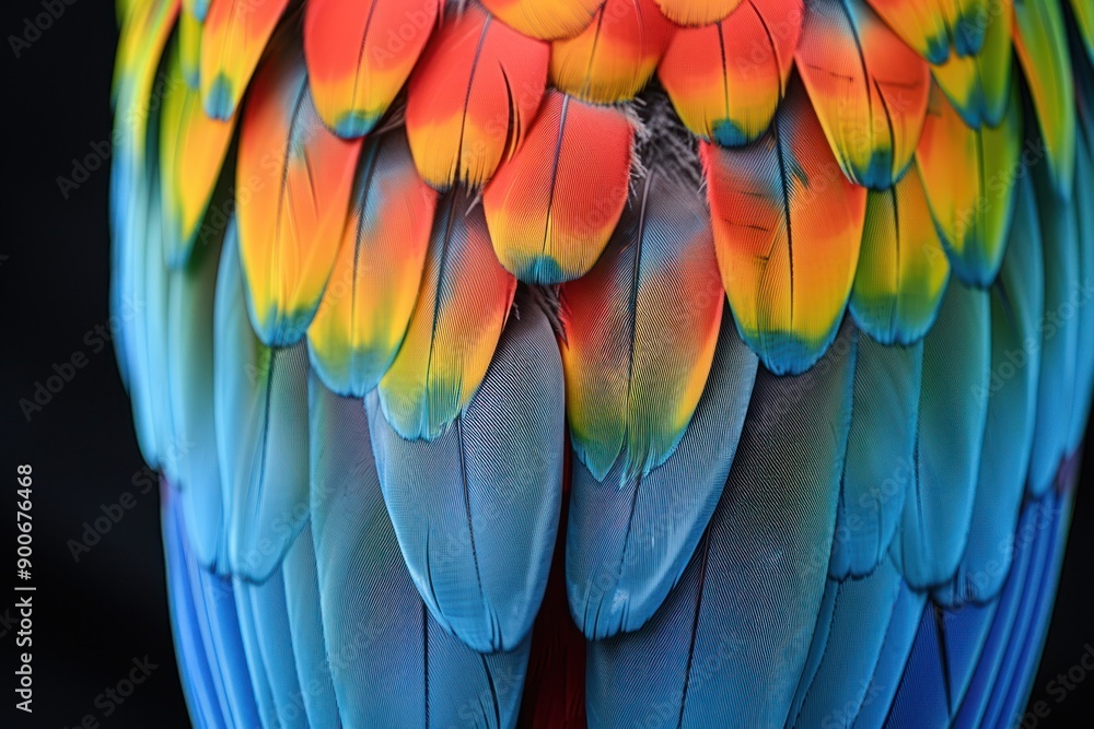 Obraz premium A macaw's colorful feathers