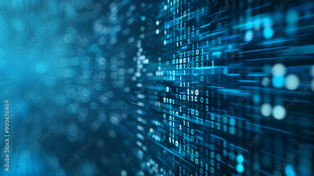 Abstract Digital Data Binary Code Background for AI, Symbolizing Technology, Information, and Cybersecurity. Abstract Digital Data Binary Code Background for AI, Symbolizing Technology, Information, and Cybersecurity.