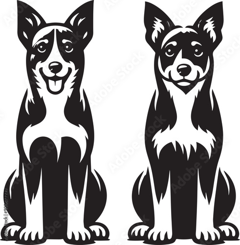 Australian kelpie dog icon isolated on a white background. Australian kelpie dog logo illustration. photo